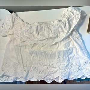 White lace off the shoulder American Eagle top